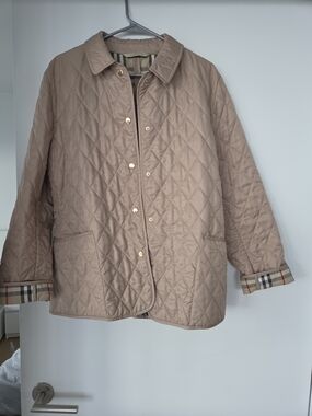 Burberry Quilted Jacket with Classic Check Lining - Beige